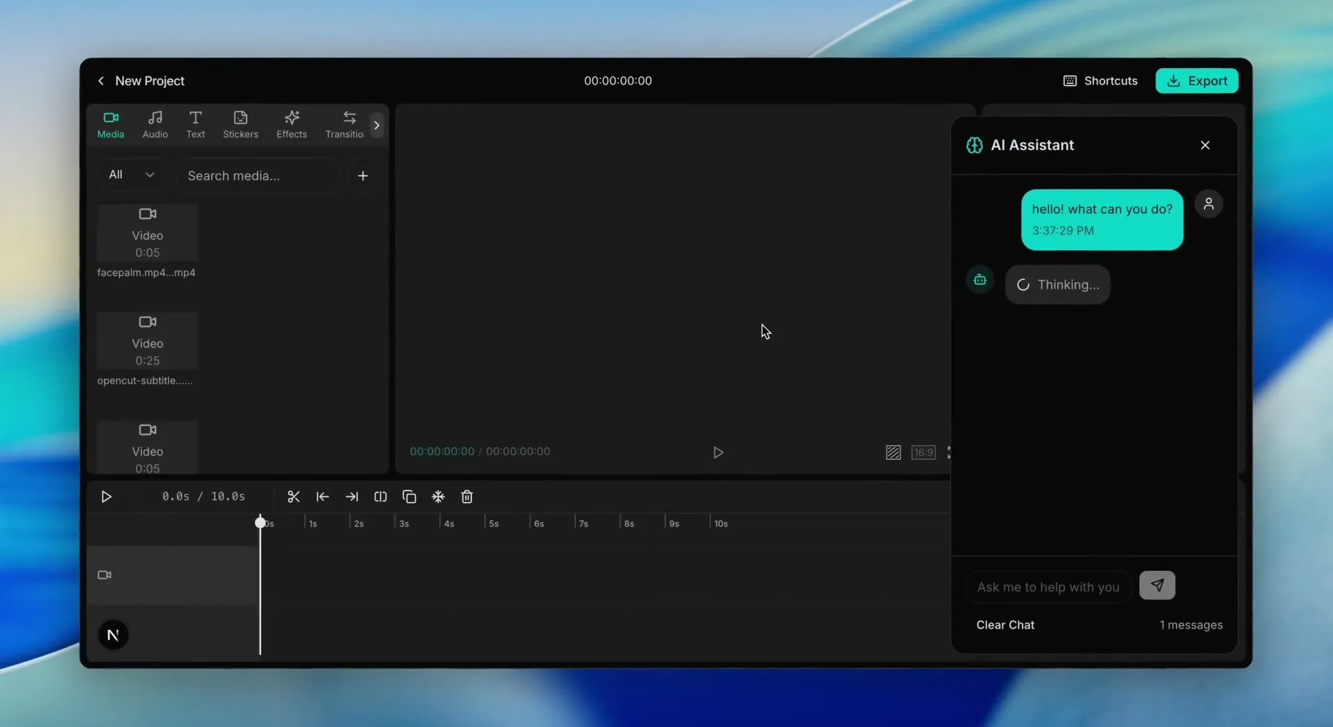 OpenCut AI Video Edit Interface